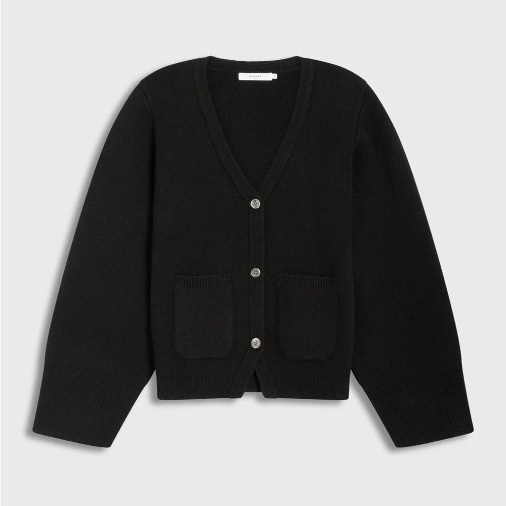 Classic Black V-Neck Cardigan Sweater